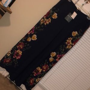 NWT Navy Floral Palazzo Pants